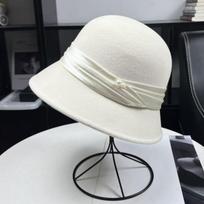 High-end light luxury Hepburn style autumn and winter French warm fashion hat women's wool basin hat elegant retro top hat One size fits all dramblio kaulas