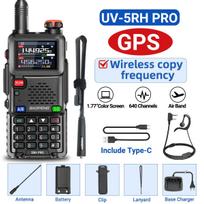 Baofeng UV-5RH PRO GPS Walkie Talkie Long Range Multi Band Wirless Copy Frequency NOAA Type-c Portable Tow Way Radio For Hunting EURO