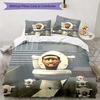 3pcs Skibidi Toilet Multiverse2 Design Cover Set - HD Printed Bedding with 1 Cover and 2 Pillowcases - Perfect for Home and Dorm Decor 180cmx210cm