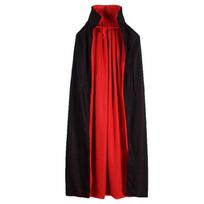 Helovino vampyro apsiaustas su gobtuvu Suaugusiems ir vaikams Dvipusis juodas ir raudonas Cosplay kostiumas WithoutHat,120cm/47.2in black