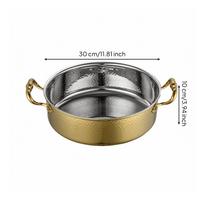 Stainless Steel Pot Uncoated Cookware for Gatherings 28CM B auksas