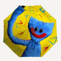 Huggy Wuggy Theme Automatic Umbrella, Lightweight & Portable, 8 Rib, Perfect for Outdoor Travel, Birthdays, Christmas, Gifts. Three-fold umbrella