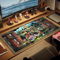 Gravity Falls Color Mouse Pad Large Gaming Table Cushion Non-slip Laptop Tablet Big Mousepad XXL Mat Mini PC Playmat With Lock edge 30cmx60cm(11.8x23.6inch) brown