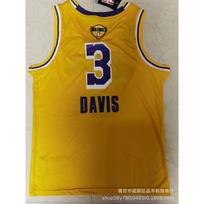 NBA Finals Basketball Jersey Lakers LeBron James 23 Davis 3 Authentic Style Cotton Team Uniform Small
