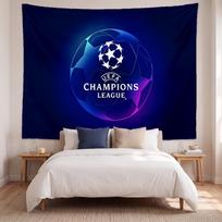 Uefa Champions (5) Art Wall Hanging Tapestry for Home Bedroom Living Room Decor Great Gift Idea 100cmx150cm blue