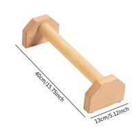 2Pcs Wooden Parallettes Anti Slid Sturdy Push Up Stands for Home Yoga Workout 40 cm beige