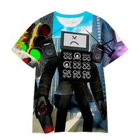 Kids Cartoon Skibidi 3D Printed Tshirt Toilet Simulator T-shirt Summer Boy Girl Clothes Baby Tees Kids Shirt Boys Tops Children 140 black