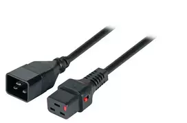 EFB-Elektronik IEC Lock Power Extension Cable C20 to C19, 3,0m, Black
