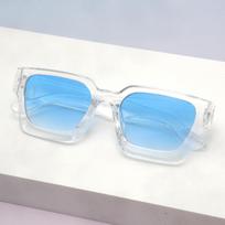 2026 Bold Square Sunglasses Multiple Color Options Transparent Jelly Frame Eyewear for All Genders and Summer Outfits KJ181 blue