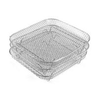 Yousheng 3Pcs Air Fryer Rack Stackable Dehydrator Racks Stainless Steel Basket Tray Accessories for Oven Microwave Baking Roasting Square white