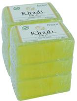 Anuspa Khadi Earth Handcrafted Herbal Neem Tulsi Soaps for Skin protection,125g each (Pack of 6) yellow