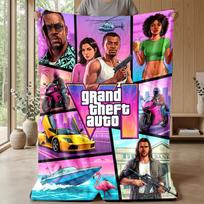 GTA Cozy Flannel Blanket, Comfortable Warm Throw Blanket for Bedroom Sofa Home Use 80cmx120cm black