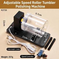 Adjustable Speed Rotary Tumbler Polisher Automatic Bead Polisher  For Walnut Bead Buffing Non Adjustable Speed gray