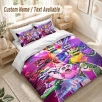 Five Nights at Freddy’s Bedding Set, 1 Duvet Cover & 2 Pillowcases Soft Comfortable Bedroom Home Textile Decor 140cmx200cm purple