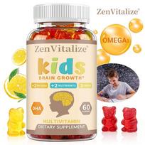 Children's Brain Jelly - Omega-3 DHA + Multivitamin - Improves Memory and Concentration 2 pcs 60 Servings