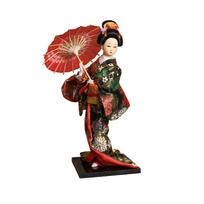 Japanese Geisha Kimono Doll 12inch Asian Kabuki Figure Girl Statue for Cabinet