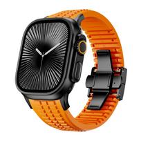Prabangus silikoninis dirželis Apple Watch Ultra 3/2/1 49mm serijai 11/10 46mm Sportinė apyrankė iWatch 9 8 7 6 5 SE 45mm 44mm 44mm 45mm 46mm black