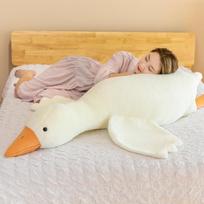 50/90/130CM Juokinga Žąsis Pliušinis Įdarytas Minkštas Antis Miego Pagalvė Sofa Pagalvėlė Vaikams Merginai Gimtadienio Dovana Žaislas beige