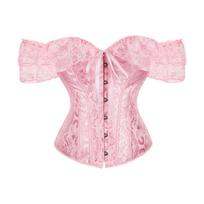 Breathable Polyester Lace Corset Top Adjustable Ties And Elegant Off Shoulder Design Traditional Blossomy Bustier Top XL raudona