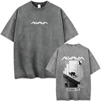 Washed Vintage Rapper Wallace Cleaver Marcel Album Graphic T Shirt Men Hip Hop Fashion Pop Music Tshirt Male Oversized Tshirts S gray