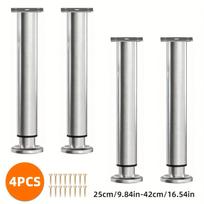 4 vnt. nerūdijančio plieno baldų kojelės, reguliuojamas aukštis, tinka spintelėms, sofoms, lovoms ir įvairiems baldų tipams XL-25CM-4PCS