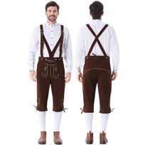 Vyriškos Bavarijos Oktoberfest petnešos kelnėms tradiciniam festivalio kostiumui XL ruda