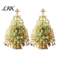 Kalėdinės Eglutės Karoliukų Rankdarbių Rinkinys DIY Rankų Darbo Mažas Stalo Rinkinys su Karoliukais, Kristalinis Kalėdinis Šventinis Stalo Dekoravimo Rinkinys, Ornamentas Lentynai Kamino Apdailai, Šventinis 2pcs B