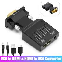1080P VGA to HDMI‑Compatible Video Audio Converter, HDMI to VGA Adapter for PC Laptop Connecting to HDTV Projector