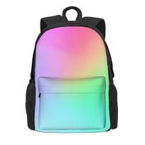 Aqua Ombre Kuprinė Paaugliams Mėlyna Ir Violetinė Lengvos Kuprinės Poliesteris Kawaii Mokyklinės Kuprinės Universitetui Individualus Kuprinė 36x32x10cm