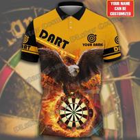 Individualizuotas vardas Darts Champions 3D spausdinimas visame paviršiuje vyriški marškinėliai polo vasariniai unisex laisvalaikio marškinėliai dovana dart žaidėjui POL90 M black