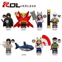 KDL840 Water Fire Shadow Building Blocks Action Figure Anime Toy K2255-2262 Cartoon Character Assembly Set 8pcs