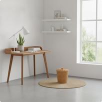 Rotango šiukšliadėžė su dangčiu Pintas vytelių šiukšlių krepšelis su dangčiu Vonios kambariui, Lidded Trash Can S beige