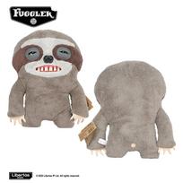 BIGGER FUGG Official Fuggler Stuffed Cuddly Toy Roomy Dream Treasure Sloth Beastie 35-38cm Throw Pillow Soft toy Models Souvenir about 35cm gray