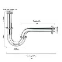 Stainless Steel Drain Pipe For Washbasins, U-Shaped Odor-Proof Basins, Wall-Mounted P-Bends, S-Bends A9 white