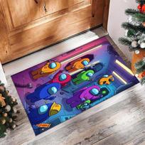 Among Us Crystal Velvet Rug, Soft Anti‑Slip Crystal Velvet Carpet for Living Room Bedroom Home Decor 50cmx80cm blue