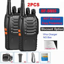 2PCS Baofeng BF-888SD Walkie Talkie Dual Band Portable Long Range UHF 400-470MHz USB/EU/US Ham Two Way Radio BF888S for Hunting USB Plug