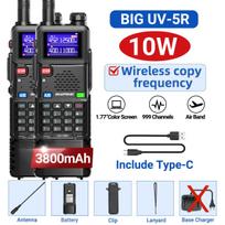2PCS Baofeng UV-5RH 10W Air Band Walkie Talkie Multi Band Wireless Copy Frequency 999CH NOAA Long Range Ham Radio Upgraded UV-5R US