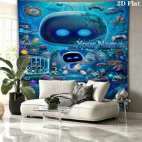 ASTRO BOT Individualus pavadinimas Sieninė gobelenas Estetiškas sieninis kabinamas Spausdintas audinio pledas Dekoratyviniai gobelenai miegamajam svetainei namų dekoravimui 130cm x 150cm