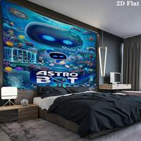 ASTRO BOT Individualus pavadinimas Sieninė gobelenas Estetiškas sieninis kabinamas Spausdintas audinio pledas Dekoratyviniai gobelenai miegamajam svetainei namų dekoravimui 180cm x 230cm