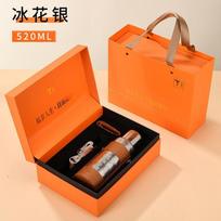 Water bottle pure titanium thermos cup stewed teacup outdoor travel stuffy water cup men and women tea separation tea cup 520ML orange