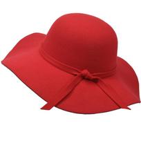 Wide Brim Bucket Hat Vintage Style Floppy Fedora Hats Fashion Felt Bowler Hats  Casual Wear Red red