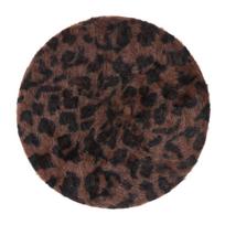 Prancūziško stiliaus kepurė su pomponu Minkštas beretas Skėtis su leopardo raštu Beretai moterims Prancūziška kepurė ruda
