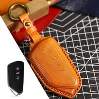 For Volkswagen Leather Keychain Golf Mk8/ID.3/ID.4/ID.6/LAVIDA/Lamando/Polo/Tiguan/Sagitar/Passat/Tharu Car Key Protection Cover ruda