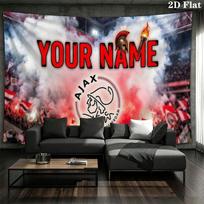 Individualus pavadinimas, AFC Ajax sieninis gobelenas, estetiškas spausdintas audinio pledas, tinkamas miegamajam, svetainei ir namų dekoravimui. 100cm x 150cm