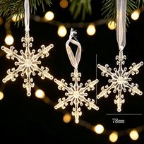 Transparent Acrylic Ice Spike & Snowflake Ornament Set