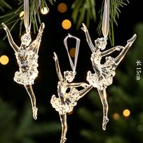Transparent Acrylic Ice Spike & Snowflake Ornament Set