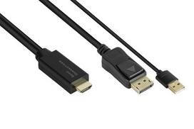 Good Connections HDMI 2.0b to DisplayPort 1.2 Adapter Cable, 2m, 4K @60Hz