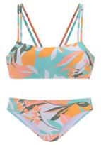 SUNSEEKER Bikinis turkio spalva / tamsiai žalia / šviesiai oranžinė / balta