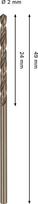 Grąžtas metalui BOSCH HSS-Co, DIN 338, 2 × 29 × 49 mm