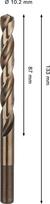 Grąžtas metalui BOSCH HSS-Co, DIN 338, 10,2 × 87 × 133 mm